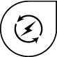 pictogramme de couleur noire représentant un circuit fermé désignant l'énergie renouvelable