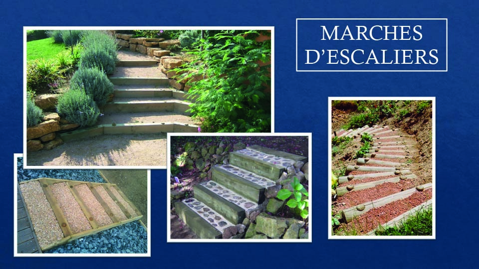 montage de photos représentant des marches d'escaliers